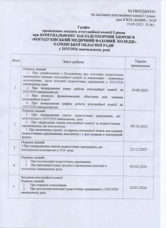 графік проведення засідань